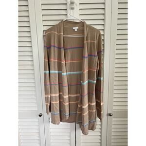 J. Jill Multi-Color Long Cardigan Linen Blend Sz: Small